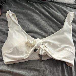 white bathing suit top